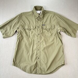 Columbia Titanium Shirt Men M Green Fishing Hiking Outdoor Gorpcore Nylon Vented